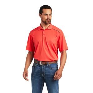 Ariat Men's Medium TEK 2.0‎ Short Sleeve Polo Shirt Hibiscus
